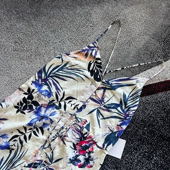 Lulus Ivory Tropical Print High Low Dress - Picture 2 of 5